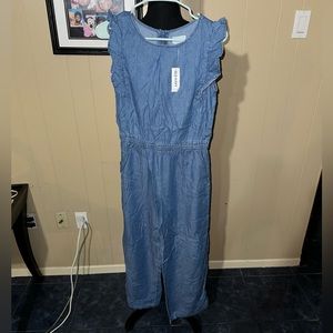 BNWT Old Navy Girl Chambray Jumpsuit, Size XXL (16)